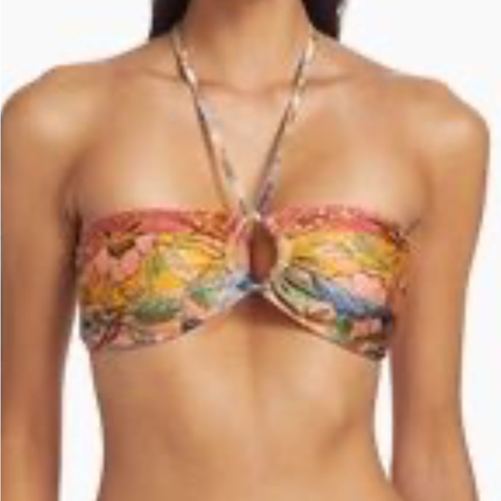 Zimmermann Junie Panelled Halter Bikini Top NWT Size 0/US 2